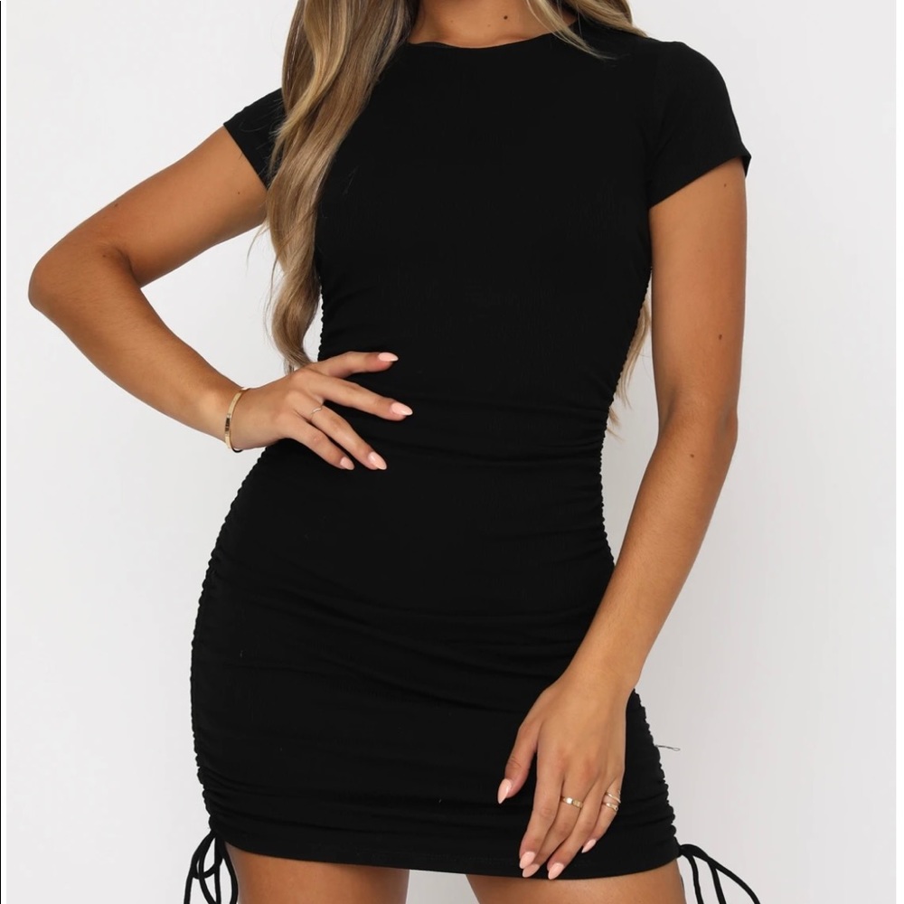 White Fox Weekend Dreaming Ribbed Mini Dress